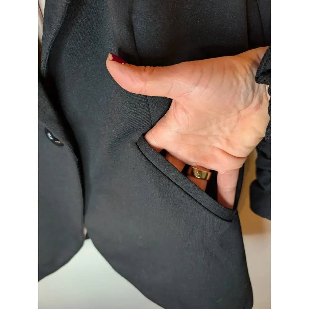 ModCloth Blazer Bundle Black Gray Ruched Sleeve Office Career Medium Lot 2 Pc